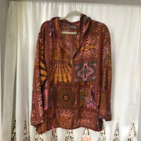 BOHO Earthbound Trading Pullover/Tunic Hoodie Kangaroo Pouch Large - Picture 2 of 9